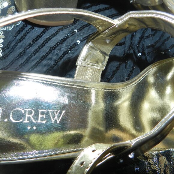 J.Crew  Metallic Gold Knotted Double-Bow Heeled Women’s 10M US/40U🆕📦⌚🏃🏻💨⚡🚚 - Picture 4 of 16